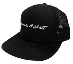 Vintage Arkansas Asphalt Hat Cap Snap Back Black Mesh Trucker Speedway One Size - £11.65 GBP