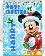 MICKEY MOUSE Personalised Christmas Card - Disney Christmas Card - £3.29 GBP