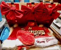 Christmas Bulk Lot 10 Items Santa Hats Stockings Bows Lights New Invento... - $18.99