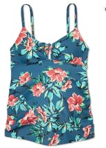 Ingrid &amp; Isabel Floral Print Tropical Tie Front Tankini Top Women&#39;s Mate... - $18.96