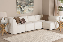 Linn Modern White Boucle Fabric 5-Piece Modular Sectional Sofa - $933.00