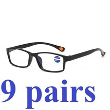 9 Packs Mens Womens Rectangle Frame Reading Glasses Classic Style Black Readers - £10.35 GBP