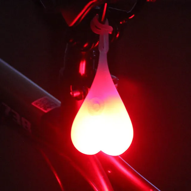 Cycling Balls Tail Waterproof  Tail Heart Shape Bicycle Taillight Rear Lights Ni - $38.29