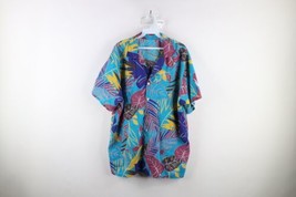 Vintage 60s Streetwear Mens XL Faded Rainbow Hawaiian Collared Camp Button Shirt - $69.25