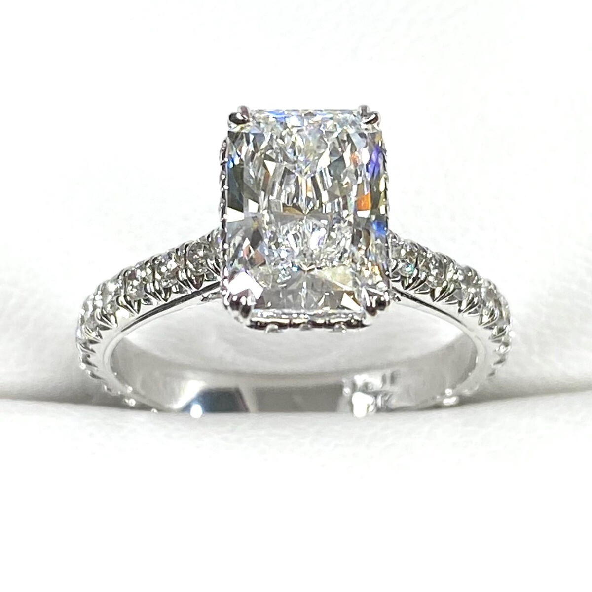 Bague En Diamant Pave Coupe Française GIA Lab Grown 2.08 CT E-VVS2 18k 3.17 TCW Item image 2