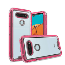 3in1 High Quality Transparent Snap On Hybrid Case CLEAR/HOT Pink For Lg K51 - £5.31 GBP