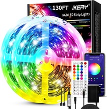 Ikery Led Strip Lights 130Ft,Music Sync Color Changing Led, 2 Rolls Of 65Ft - £28.66 GBP