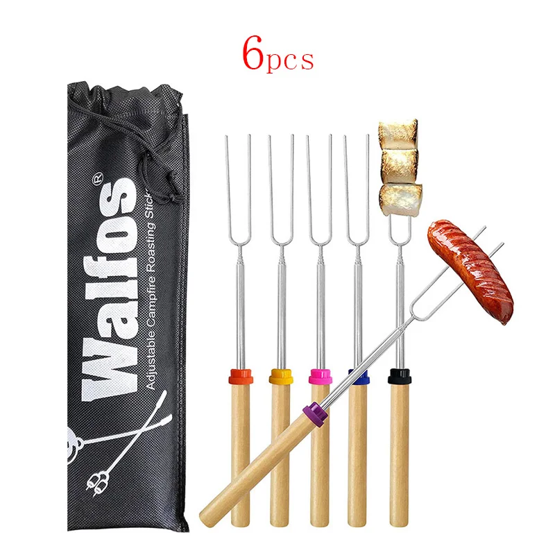 WALFOS Double  Skewers For Barbecue Stainless Steel BBQ Grill Forks Sti Needle K - £109.62 GBP