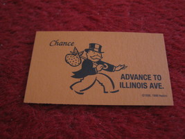 2004 Monopoly Board Game Piece: Advance to Illinois Ave. Chance Card - $1.00
