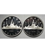 1981 &amp; 1982 Canada $1 Dollar Coins Lot of 2 AG317 - £24.29 GBP