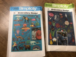 Simplicity 6597 & 7065 Yellow Wax Transfers for Embroidery and Seed Beads Patter - $20.00