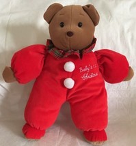 PJ Toys Babys 1st First Christmas Red Rattle Plush Teddy Bear Lovey EUC 13” - £12.57 GBP