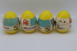 Lot of 4 Despicable Me Minion Jumbo Plastic Eggs 40 Tattoos New Sealed - £10.53 GBP