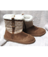 MK Michael Kors Girls Brown Fuzzy Ankle Sz 2 Boots MKS10310C - $19.79