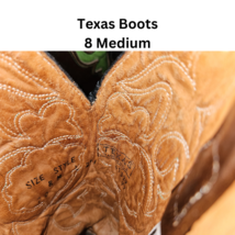 Texas Brand Boots Red Rose and Green Leaf Insets Size 8 B Pre-Loved image 6