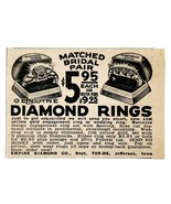 1944 Empire Diamond Bridal Wedding Rings Advertisement Jefferson Iowa F8A - €17,15 EUR