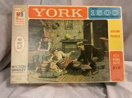 RARE Milton Bradley York 1500 Piece Puzzle #4 Playtime. Series 4335 - £17.53 GBP