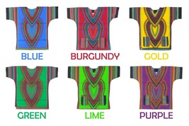 Dashiki Shirt : African Heart Print In 100% Cotton #919 - £12.58 GBP