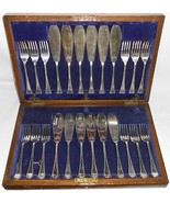26 pc Set ANTIQUE EPNS Rd630810 FISH SET w/ Extra Butter Knives ORIGINAL... - $128.69