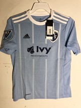 Adidas Youth MLS Jersey Kansas City Sporting Team Light Blue sz M - £6.72 GBP