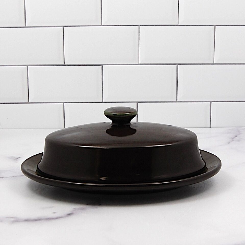 Franciscan Madeira Brown Butter 1/4 Lb Butter Dish Plate and Lid Dinnerware - $37.99