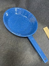 Vintage 8” Blue White Graniteware Skillet Country Kitchen Cook - £8.69 GBP