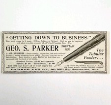 George Parker Fountain Pen 1897 Advertisement Victorian Writing Tools AD... - $19.99