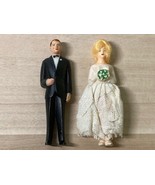 Vintage Pair 1960s Hard Plastic Rustco Dollhouse Bride Groom Set Collect... - £9.20 GBP