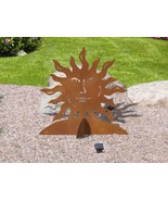 24in Tall Sun Face Modern Decor Sturdy Rust Metal Yard Art Lawn Sculpture - €187,96 EUR