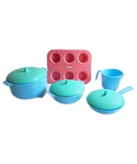 Vtg 90s 00s Little Tikes Blue Pots Pans Kitchen Pretend Play Dishes Muff... - €27,81 EUR