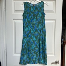 J. Jill Women&#39;s Sleeveless Dress Blue Green Abstract Print Casual Summer... - $23.76