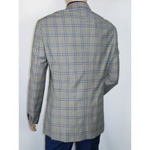Men's Mono Turkey Sport Coat 100% Super 180s Wool 1480-03 Gray Blue Plaid image 3