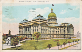 Indianapolis Indiana~State CAPITOL-FACTS About INDIANA~1929 Postcard - £5.39 GBP
