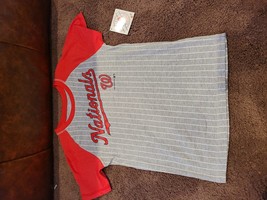 Boys MLB Washington Nationals Pinstripe T-Shirt Medium 8/10 - £9.20 GBP