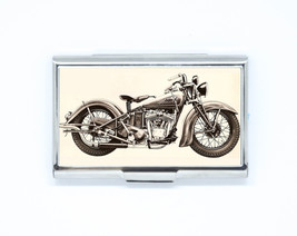 Business &amp; Credit Card Casevintage  MOTO motorbike biker Steel Pocket bo... - £12.74 GBP