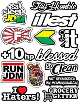 JDM Pack/lot Of 14 Vinyl Decal Sticker Bombing Low Stance Drift (Type2 Blessed) - £5.53 GBP