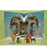 Vintage NATIVITY SCENE Popup ADVENT CALENDAR Card PAPER CRECHE Christmas... - $24.99