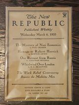 The New Republic Published Weekly, Wednesday March 6th 1935 Vol LXXXII N... - $40.24