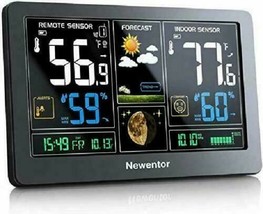 Weather Station Forecast Large Color Display Screen Wireless Sensor Temp Monitor - £51.98 GBP