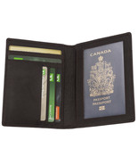 Genuine Leather Slim Top Grain Black RFID Blocking Passport Holder Trave... - £35.88 GBP