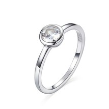 Exquisite Crystal Fashion Ring 100% 925 Sterling Silver Zircon Round Rings For W - £15.93 GBP