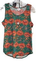 New LuLaRoe XL Bright Green Orange Coral Blue Floral Regular Tank Top -S... - $25.73