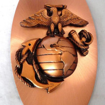 USMC copper clad wall plaque Marine logo military US - $63.42 CAD