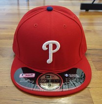 New Era 59Fifty Philadelphia Phillies Game Red White On Field Fitted Hat Cap 8 - $44.99