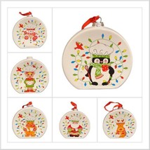 Temp-tations by Tara 6-Christmas Ornaments Ceramic Stand Or Hang Recipe On Back - £43.47 GBP
