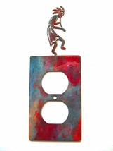 Kokopelli w/ Flute Double Outlet Cover Plate Steel Images USA 021915L - £19.41 GBP