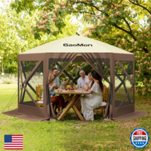 GAOMON 10x10ft Camping Gazebo Portable Pop Up Canopy Screen Tent 6-Sided... - $133.32