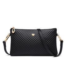 Brand Genuine Leather Women Crossbody Bags Simple Classic Style Lady Black Messe - £61.36 GBP