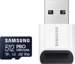 Samsung Pro Ultimate + Reader 512GB Micro Sdxc Memory Card, Up-to 200 MB/s, Uh... - £92.71 GBP