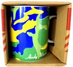 Andy Warhol Mug Camouflage Blue Green Yellow Ceramic 4&quot;H 16oz Brand NEW IN BOX - £13.70 GBP